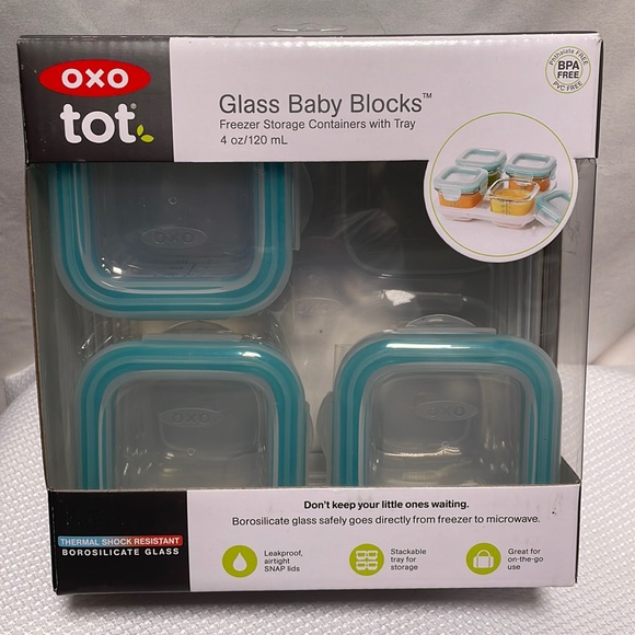 Oxo Other Oxo Glass Baby Blocks Freezer Storage Containers With